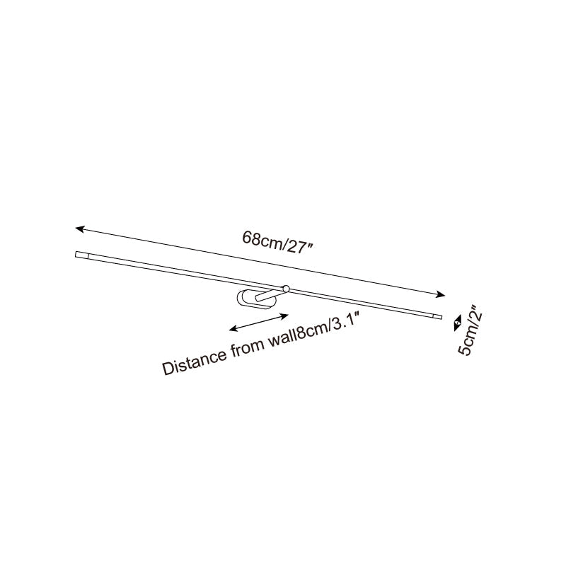 Integrert LED-bildelys i metall, 27–50 tommer, varmt lys