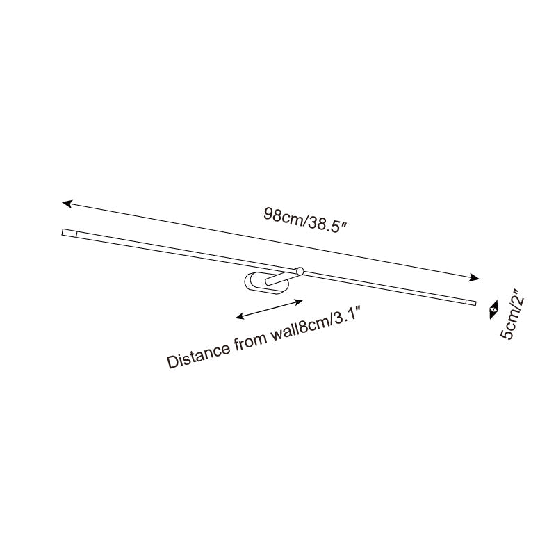 Integrert LED-bildelys i metall, 27–50 tommer, varmt lys