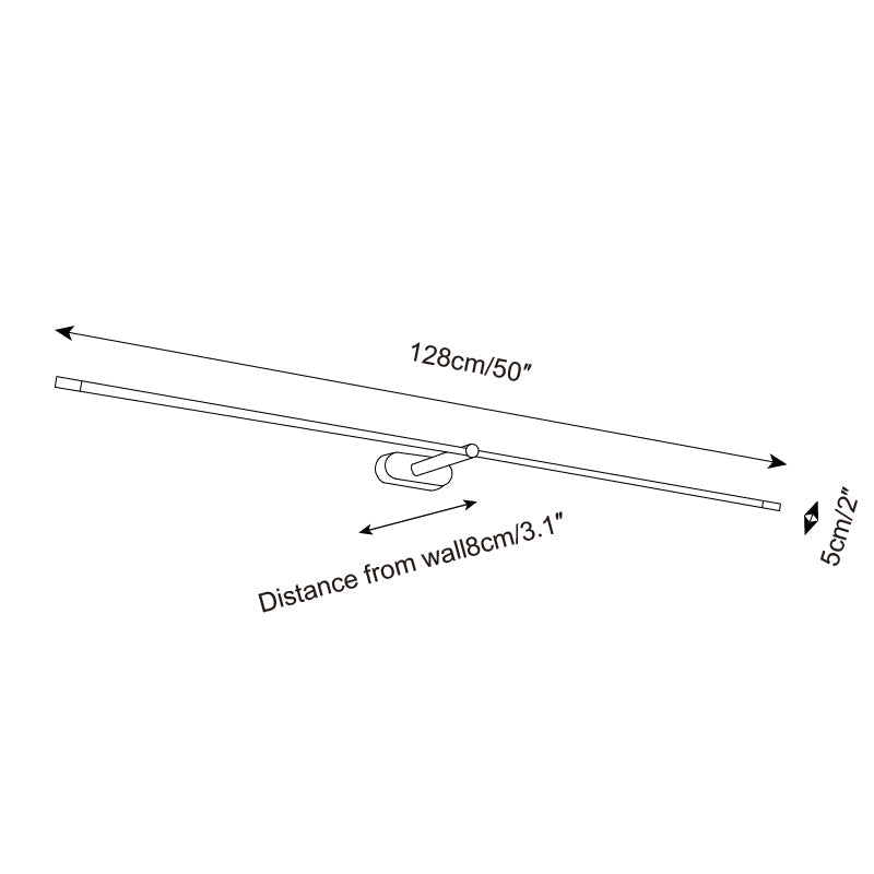 Integrert LED-bildelys i metall, 27–50 tommer, varmt lys