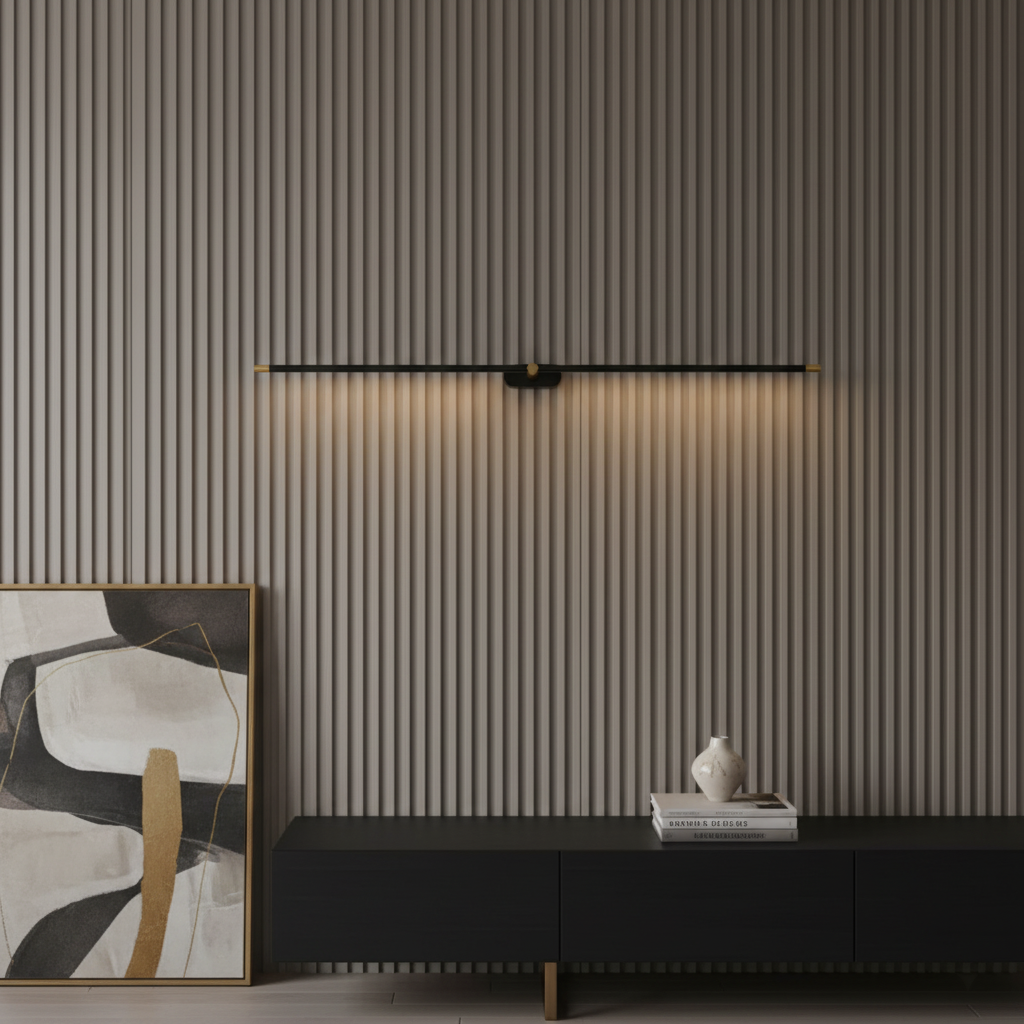 Integrert LED-bildelys i metall, 27–50 tommer, varmt lys