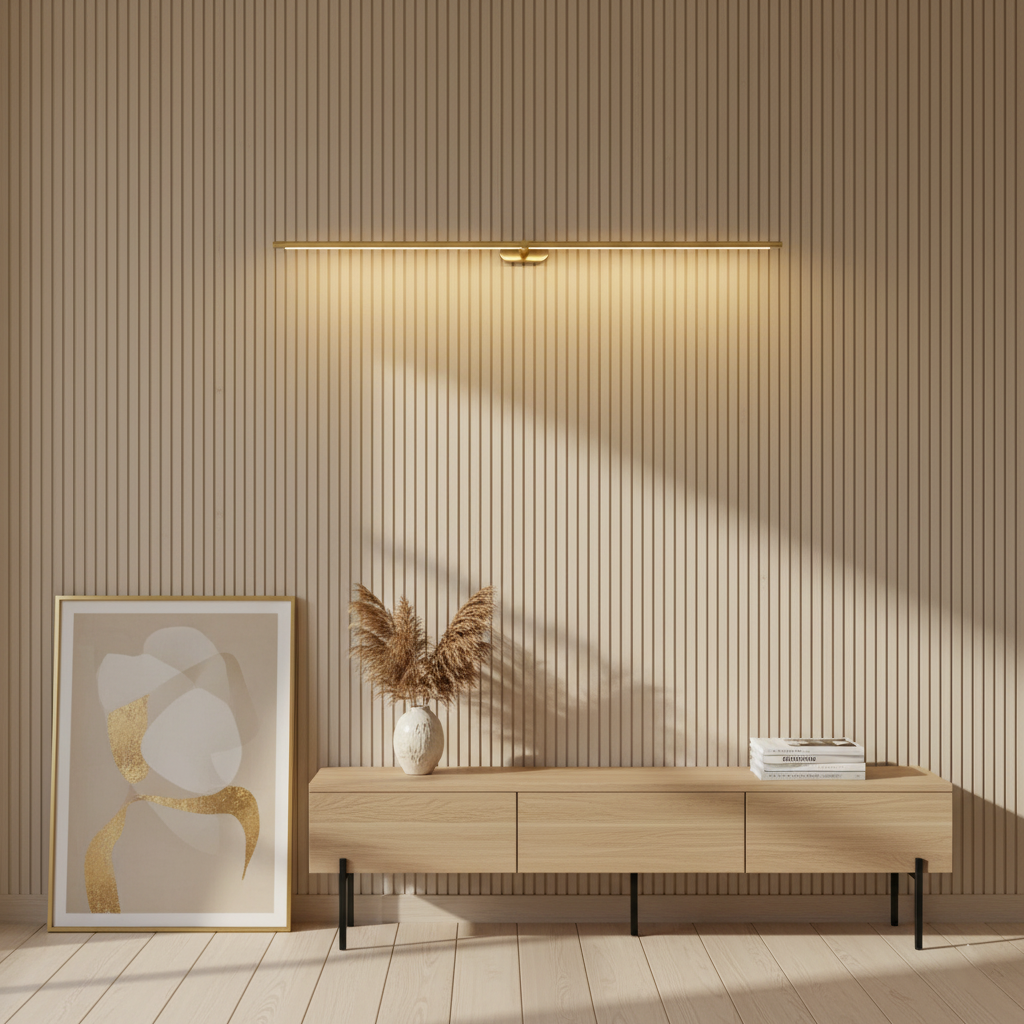 Integrert LED-bildelys i metall, 27–50 tommer, varmt lys