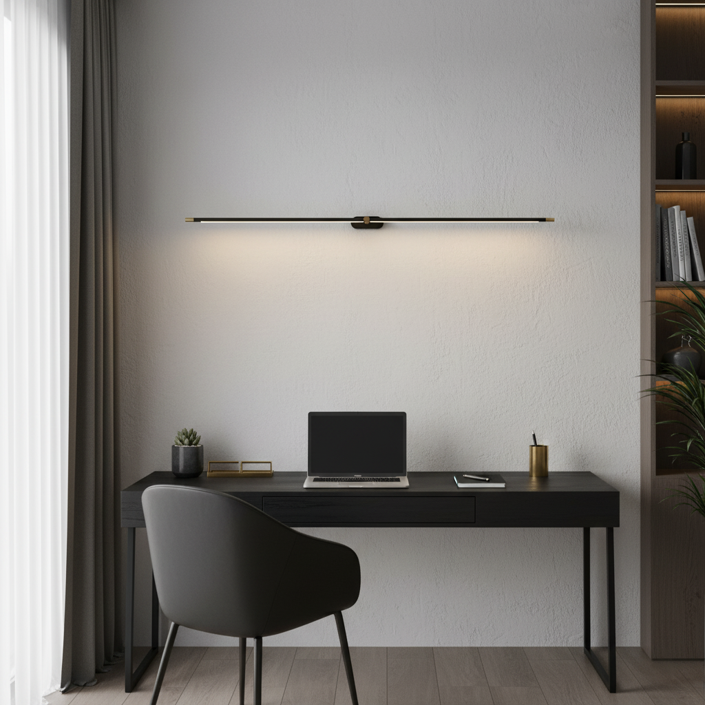 Integrert LED-bildelys i metall, 27–50 tommer, varmt lys