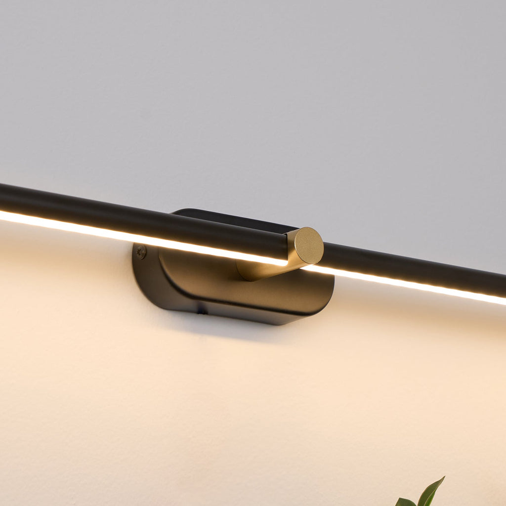 Integrert LED-bildelys i metall, 27–50 tommer, varmt lys
