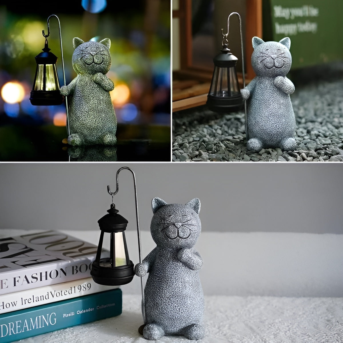 Solar Cat Statue for Enchanting Garden Lighting - Euroselle