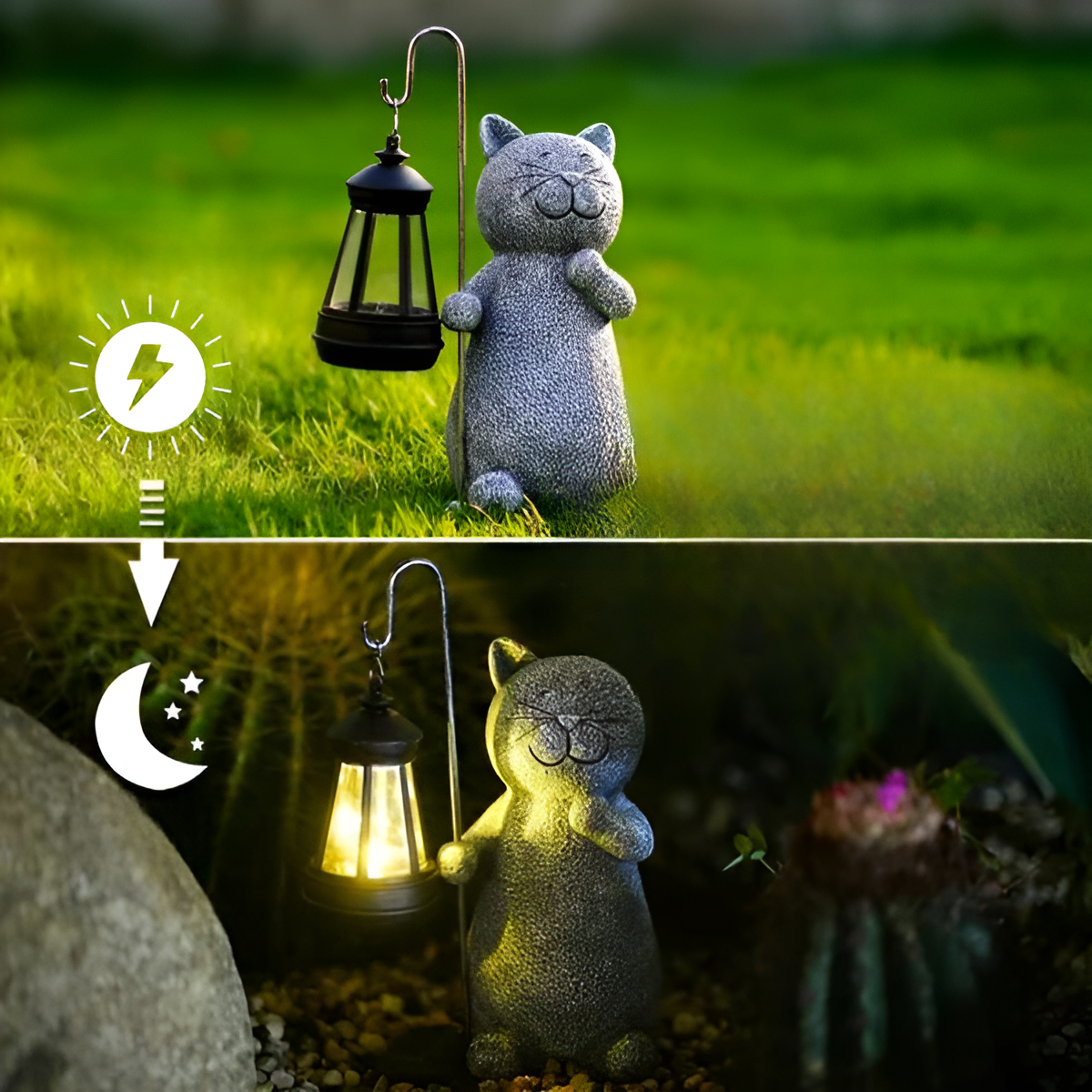 Solar Cat Statue for Enchanting Garden Lighting - Euroselle