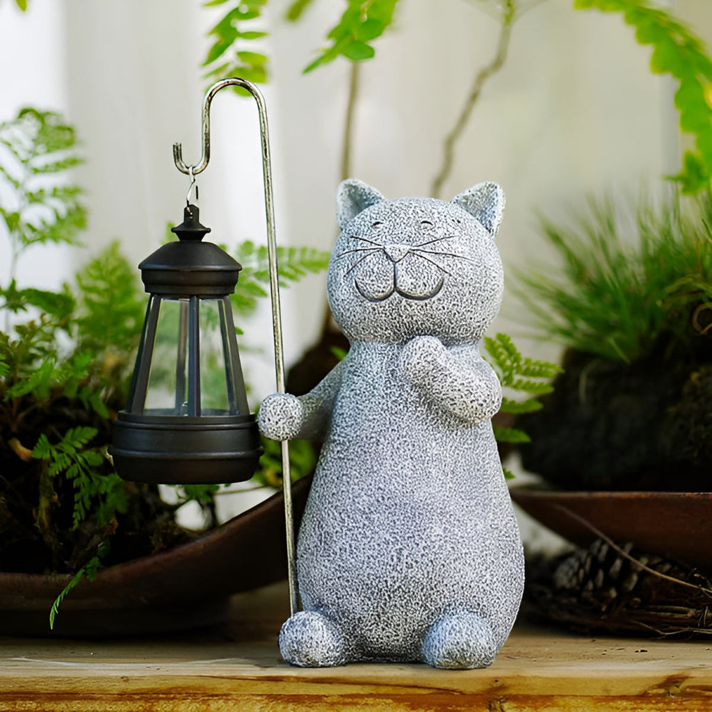 Solar Cat Statue for Enchanting Garden Lighting - Euroselle