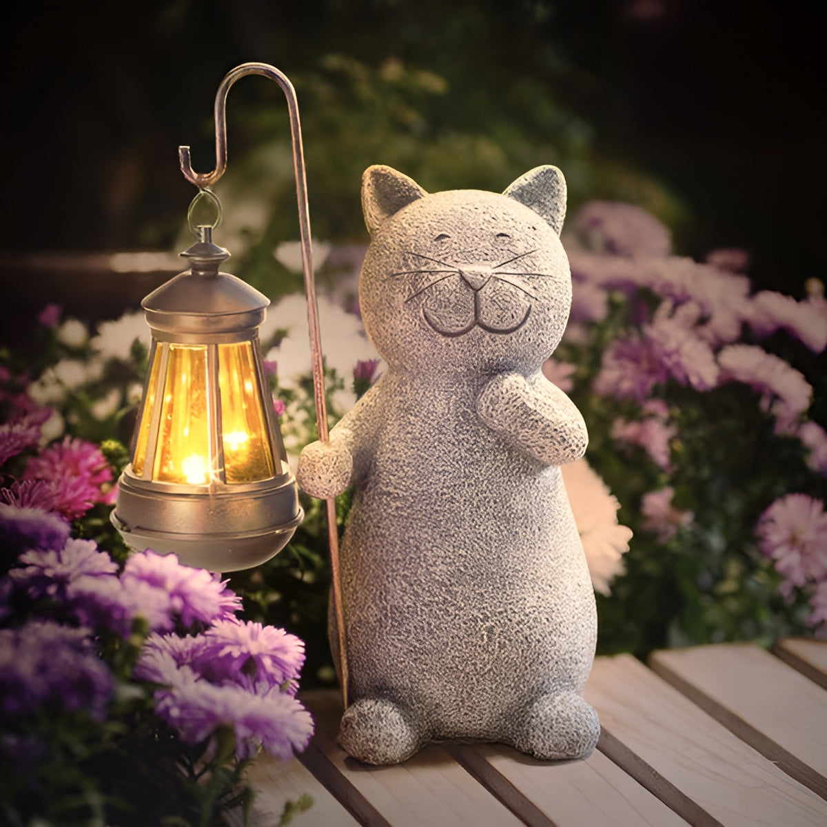 Solar Cat Statue for Enchanting Garden Lighting - Euroselle