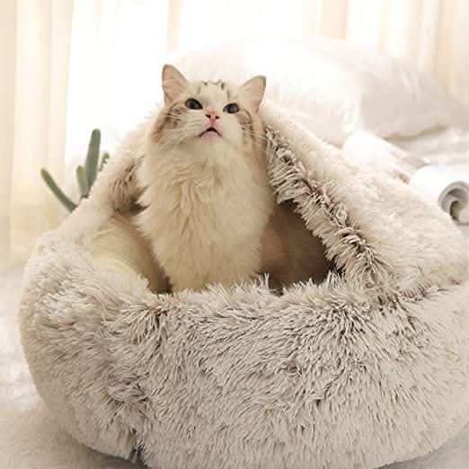 سلة قيلولة فاخرة فائقة النعومة CozyPaws بتصميم محيطي