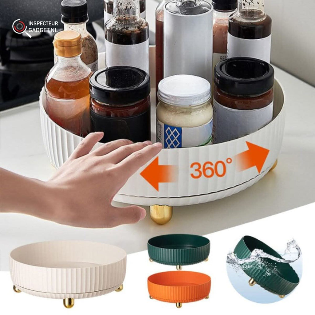360 graders roterende organizer — drejelig base, fritstående design med hurtig adgang