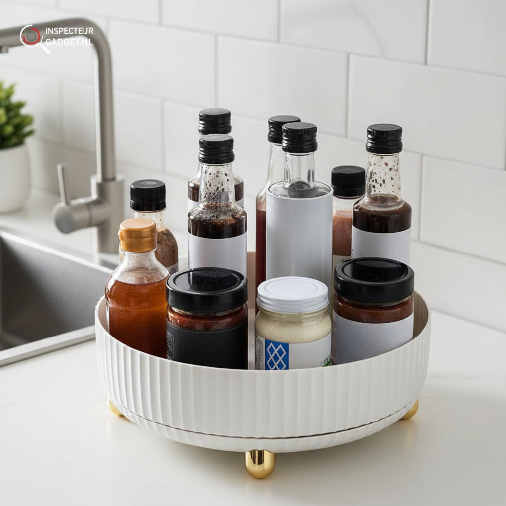 360 graders roterende organizer — drejelig base, fritstående design med hurtig adgang