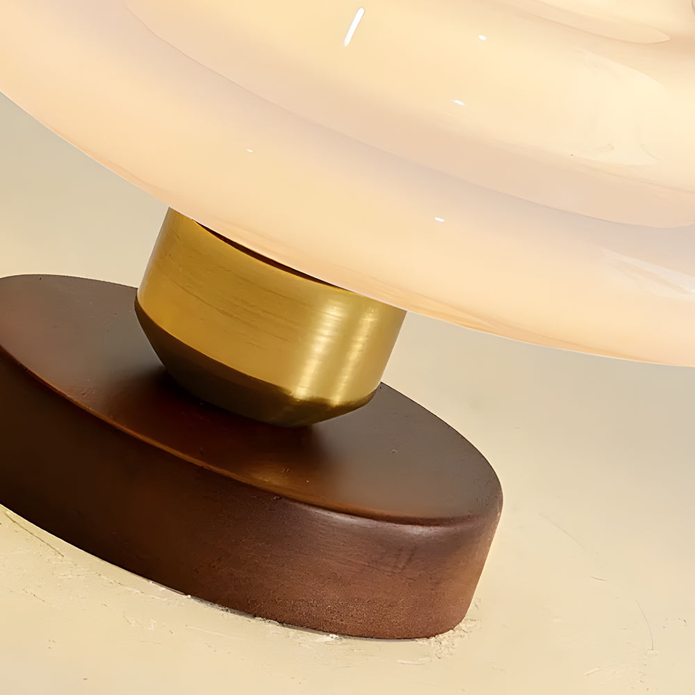 Candeeiro de teto de madeira e vidro, 13 in, com detalhe em cobre