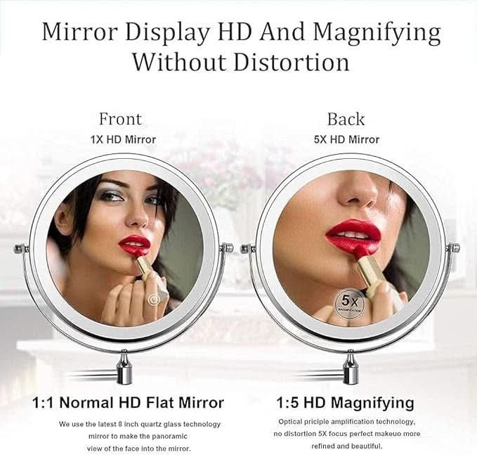 Adjustable LED Magnifying Mirror for Perfect Makeup - Euroselle
