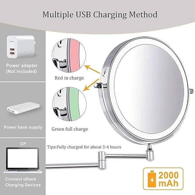 Adjustable LED Magnifying Mirror for Perfect Makeup - Euroselle