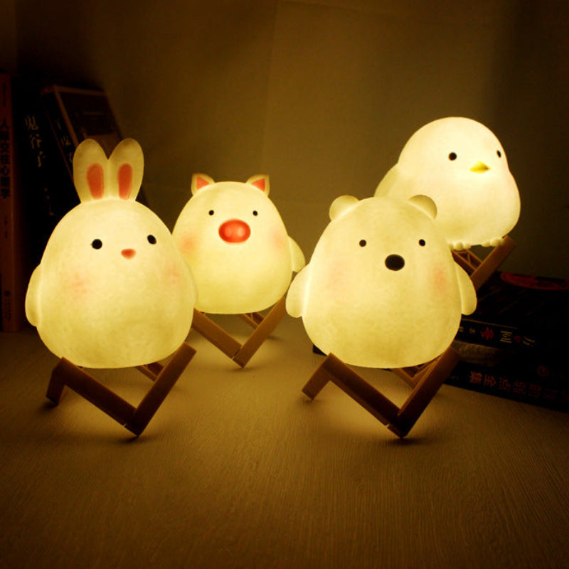 Animal Character LED Night Light, Soft Silicone, Portable, LED | Euroselle