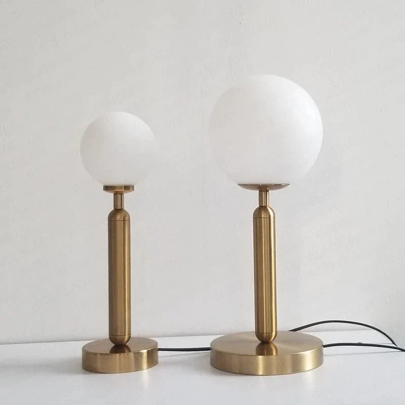 LED Table Lamp Glass Globe Brass Finish, Elegant Design | Euroselle