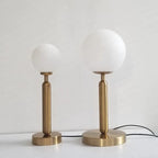 LED Table Lamp Glass Globe Brass Finish, Elegant Design | Euroselle