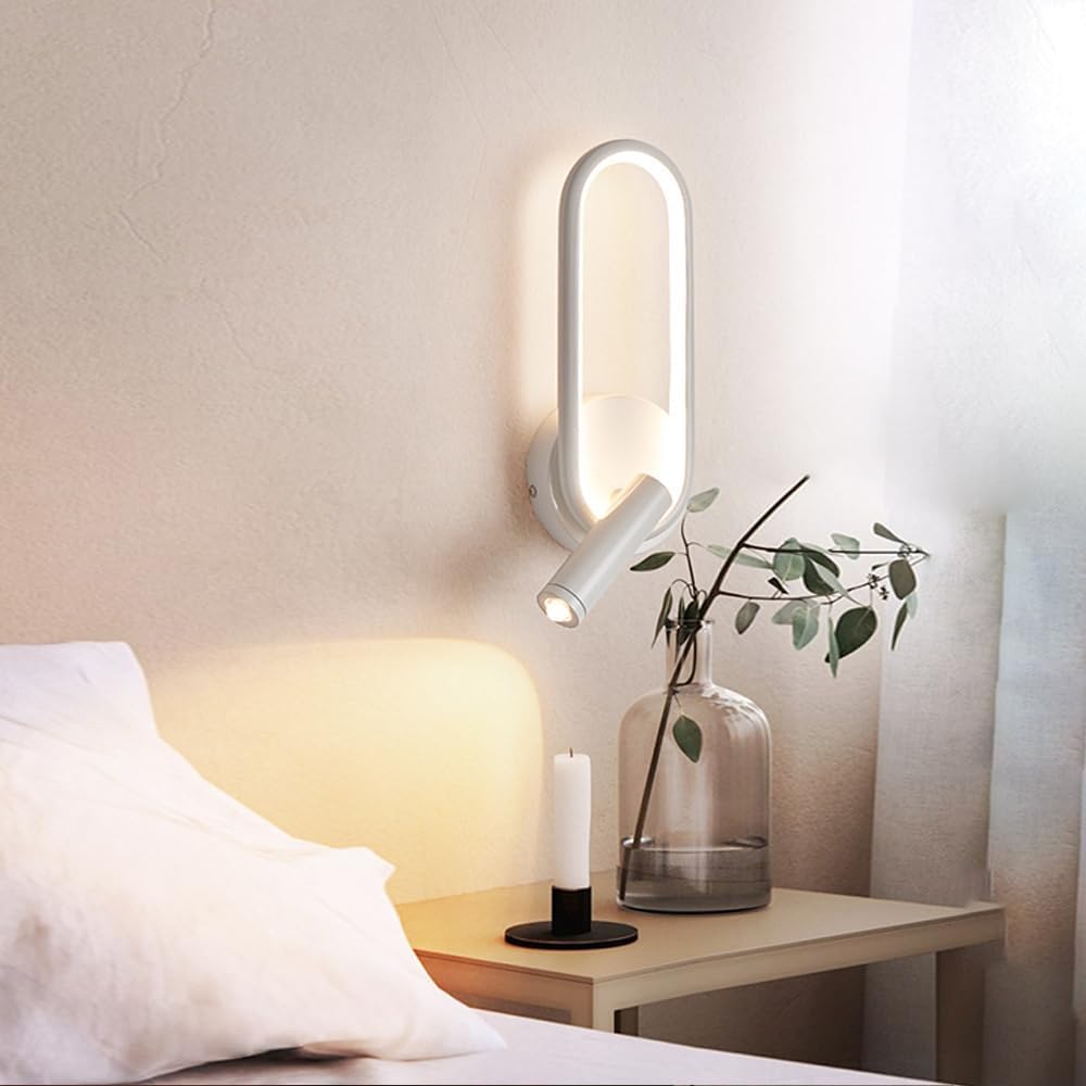 Wall Lamp LED Aluminum Iron Adjustable Reading Light Black White | Euroselle