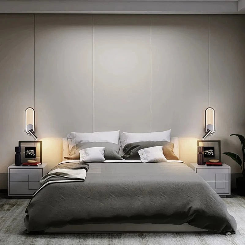 Wall Lamp LED Aluminum Iron Adjustable Reading Light Black White | Euroselle