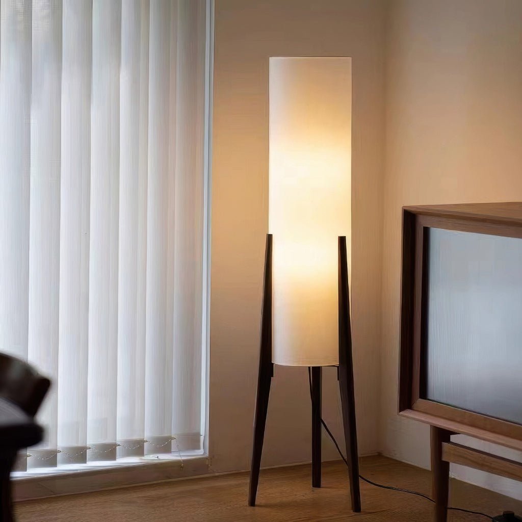 Scandinavian Walnut Floor Lamp with Dimmable LED - Euroselle