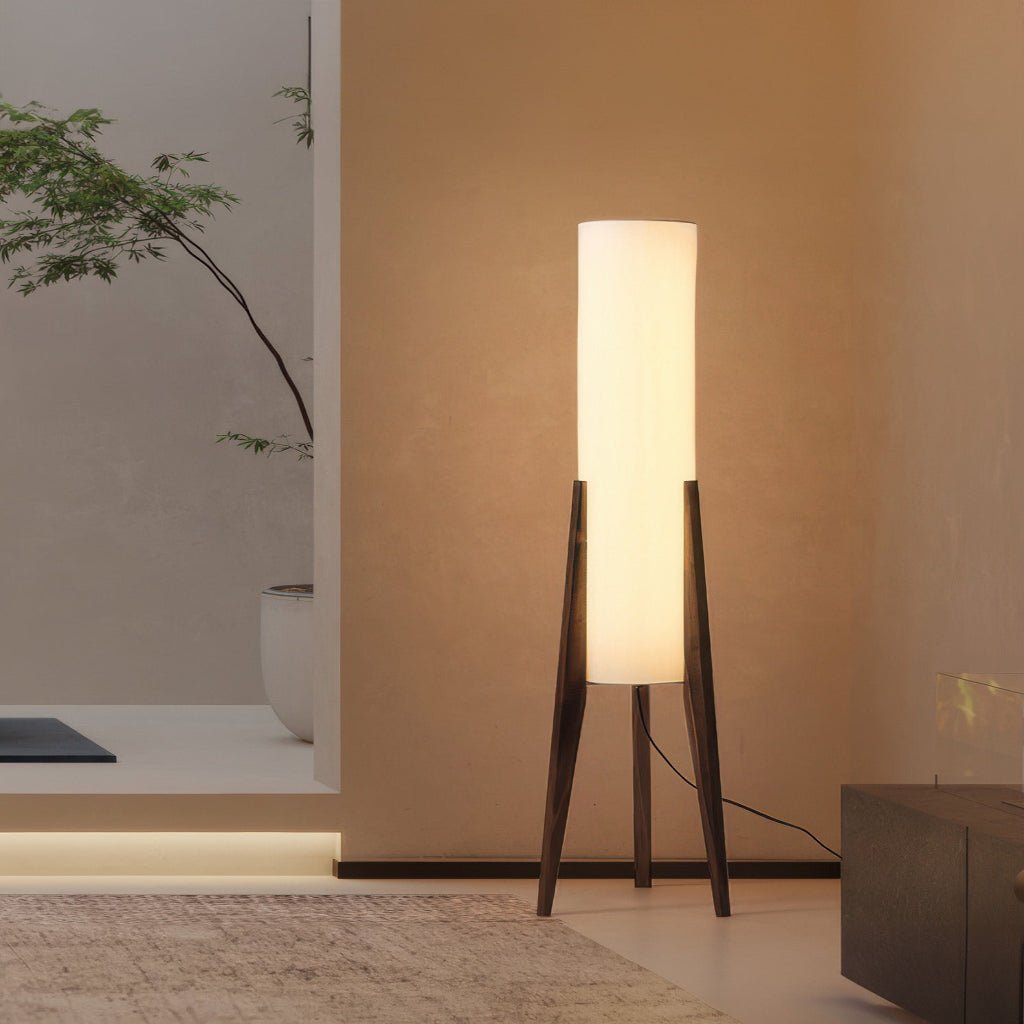 Scandinavian Walnut Floor Lamp with Dimmable LED - Euroselle