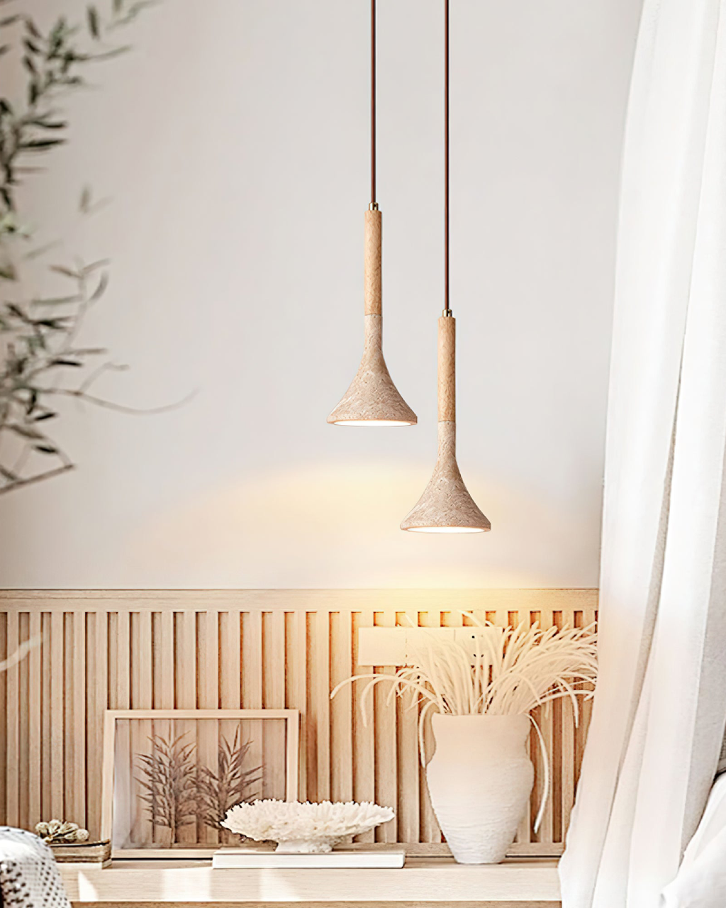 Arvalo | Ceiling Pendant in Natural Wood Finish - Modern Minimal Light