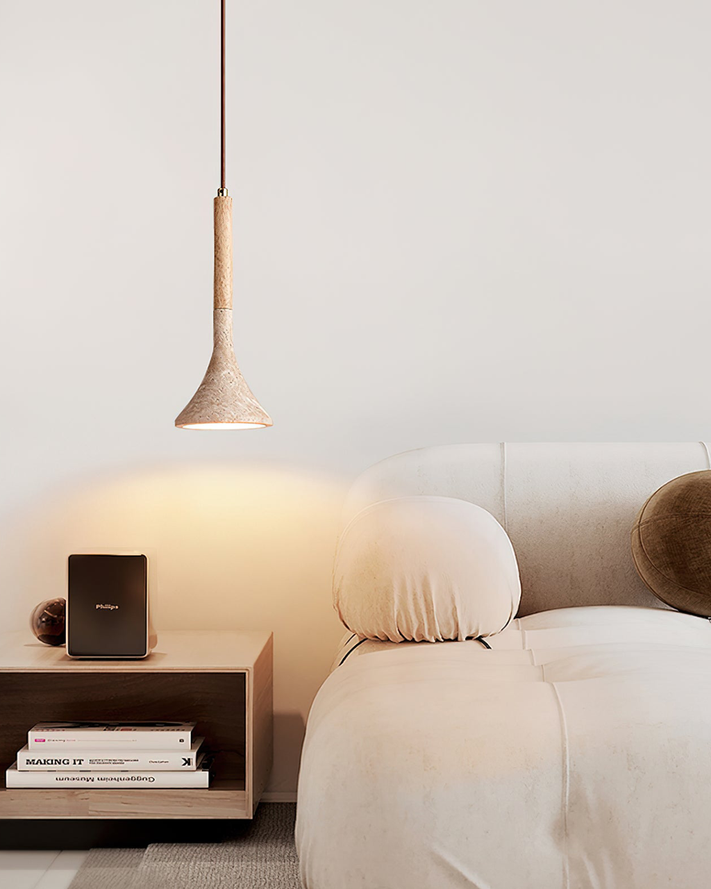 Arvalo | Ceiling Pendant in Natural Wood Finish - Modern Minimal Light