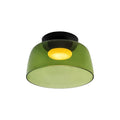 מנורת תקרה LED מזכוכית רב-שכבתית, 13–16 אינץ', ירוקה, לחדר השינה, לסלון ולמסדרון, גוף תאורה צמוד תקרה בסגנון עכשווי, 10W, עם עמעום
