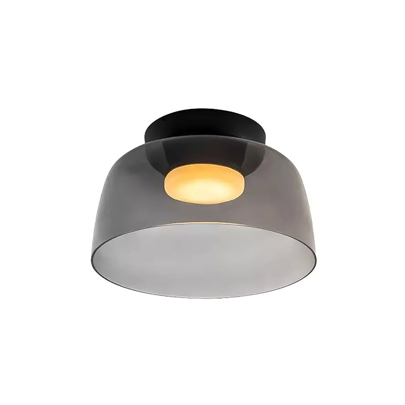 מנורת תקרה LED מזכוכית רב-שכבתית, 13–16 אינץ', ירוקה, לחדר השינה, לסלון ולמסדרון, גוף תאורה צמוד תקרה בסגנון עכשווי, 10W, עם עמעום