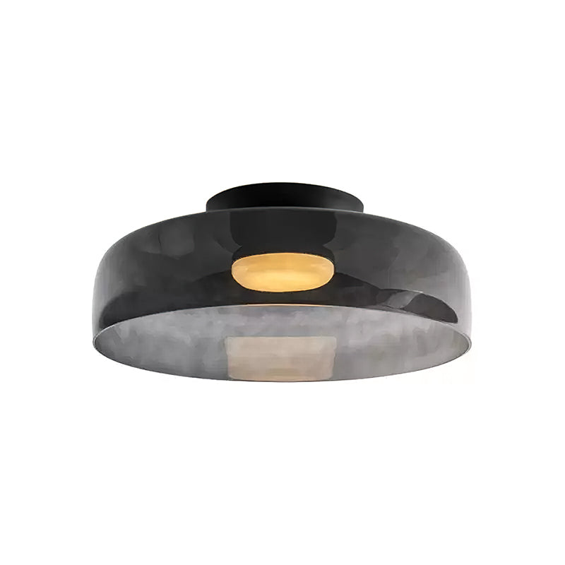 מנורת תקרה LED מזכוכית רב-שכבתית, 13–16 אינץ', ירוקה, לחדר השינה, לסלון ולמסדרון, גוף תאורה צמוד תקרה בסגנון עכשווי, 10W, עם עמעום