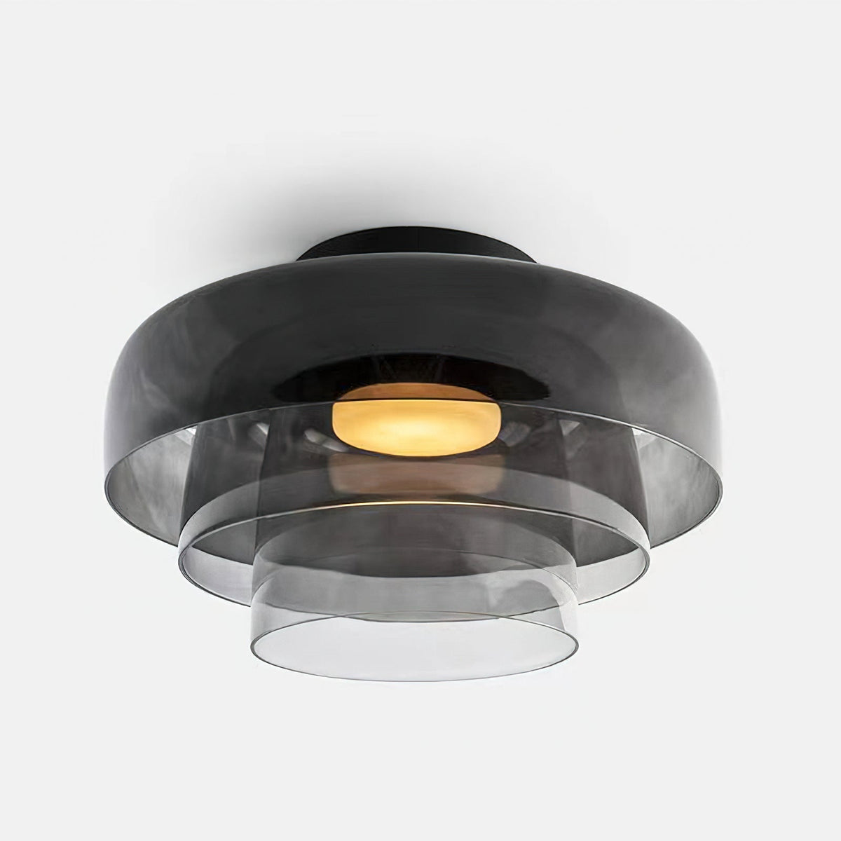 מנורת תקרה LED מזכוכית רב-שכבתית, 13–16 אינץ', ירוקה, לחדר השינה, לסלון ולמסדרון, גוף תאורה צמוד תקרה בסגנון עכשווי, 10W, עם עמעום
