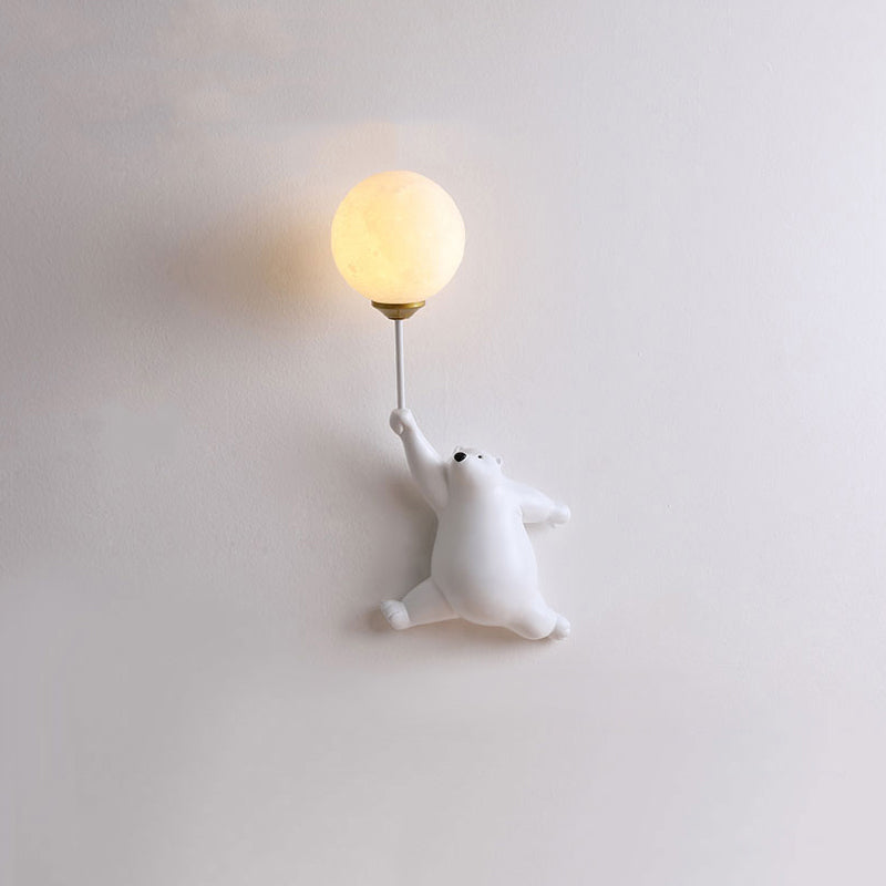Aurena Bear LED-Wandleuchte Weiß für Kinderzimmer