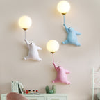 Aurena Bear LED-Wandleuchte Weiß für Kinderzimmer