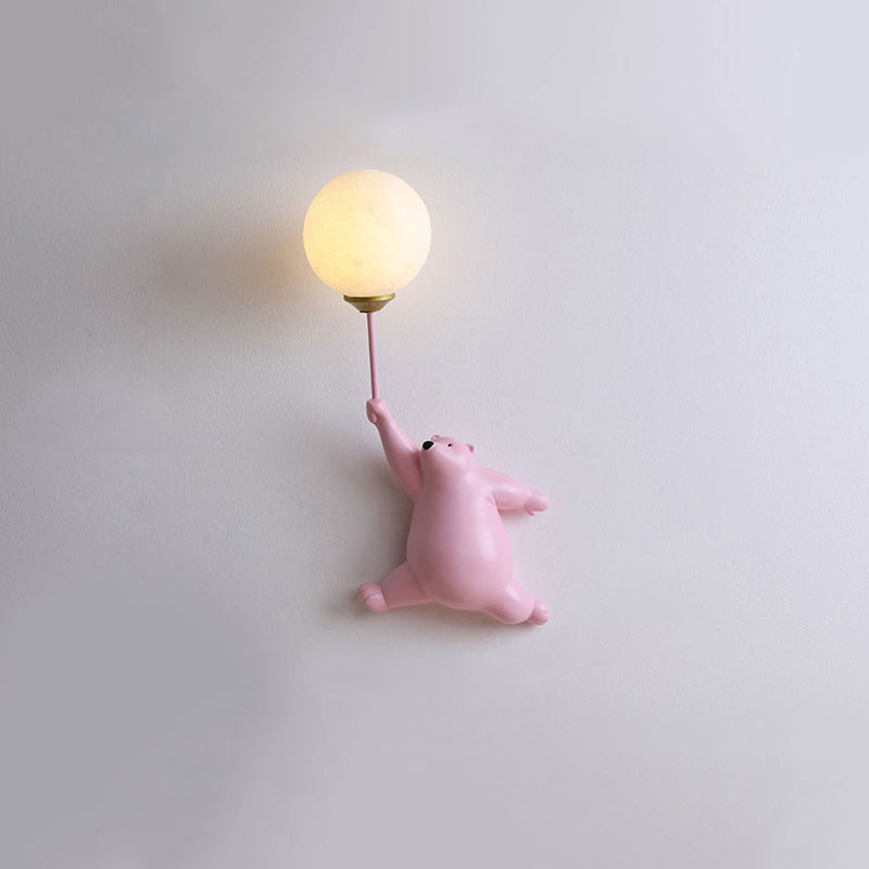 Aurena Bear LED-Wandleuchte Weiß für Kinderzimmer