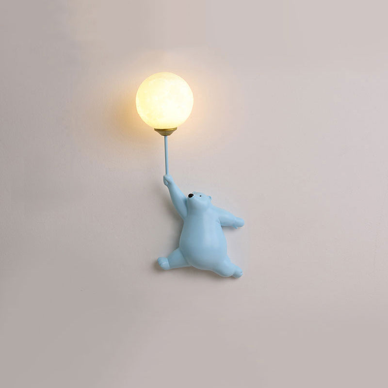 Aurena Bear LED-Wandleuchte Weiß für Kinderzimmer
