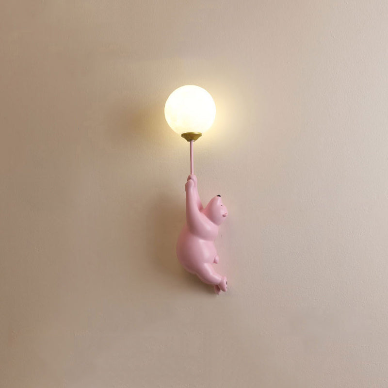 Aurena Bear LED-Wandleuchte Weiß für Kinderzimmer
