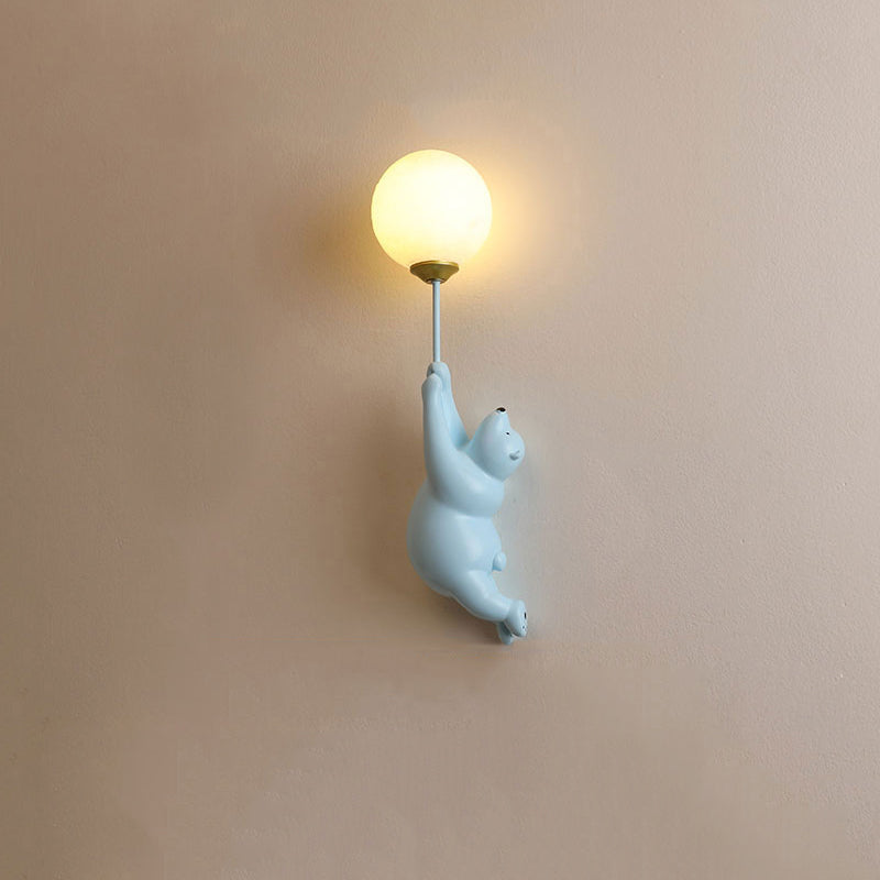 Aurena Bear LED-Wandleuchte Weiß für Kinderzimmer
