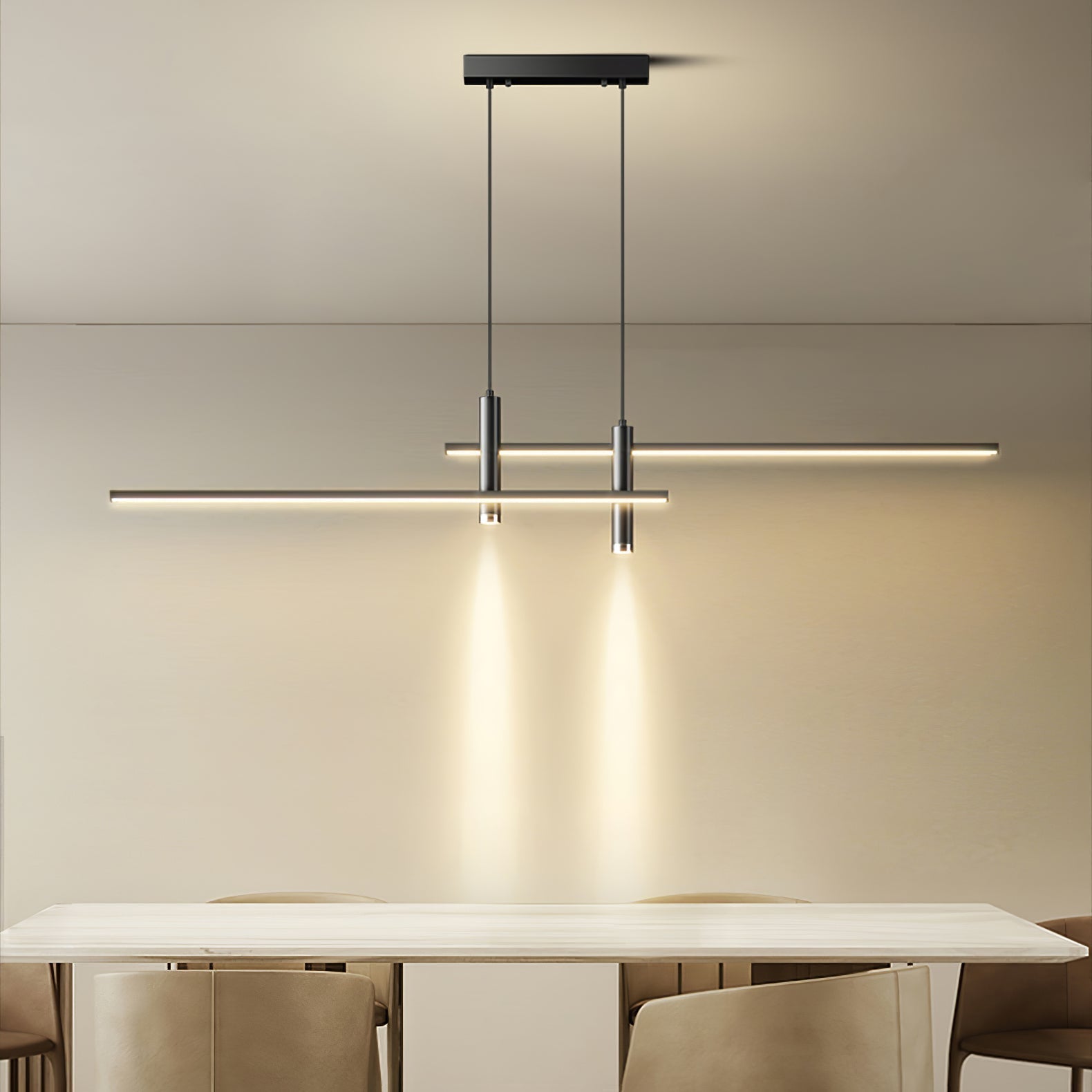 Korren Modern Linear Pendant Light for Dining Room