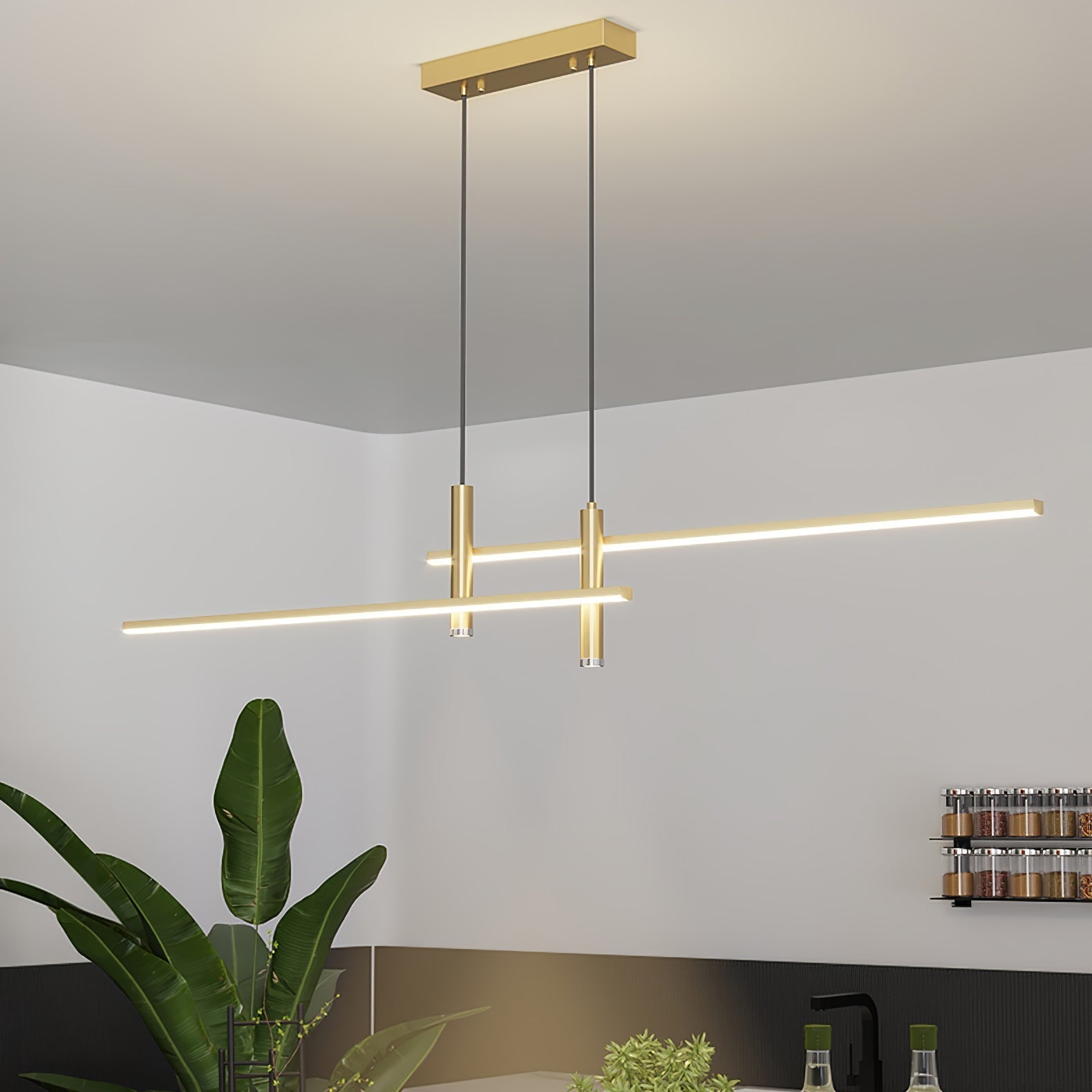 Korren Modern Linear Pendant Light for Dining Room