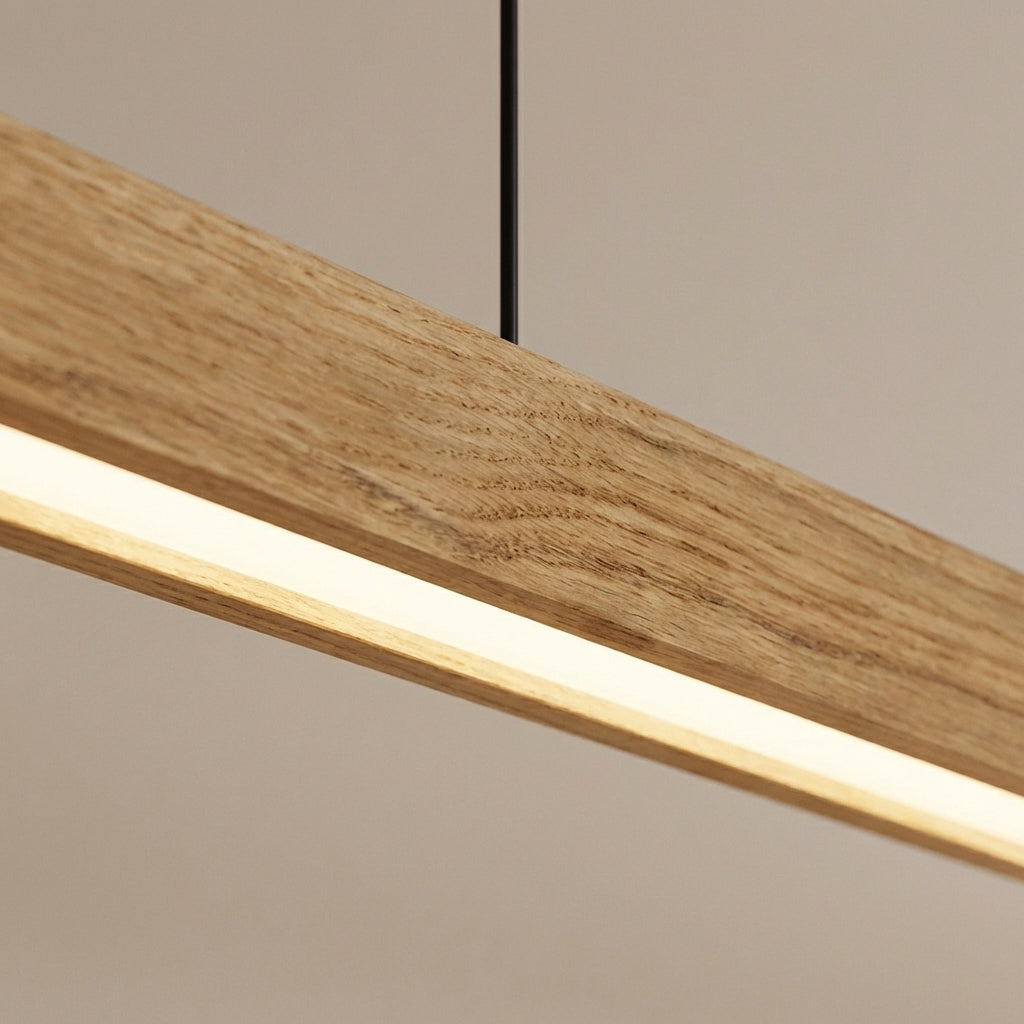Arcwood Solid Wood Linear Pendant Lighting for Kitchen Islands and Dining Tables