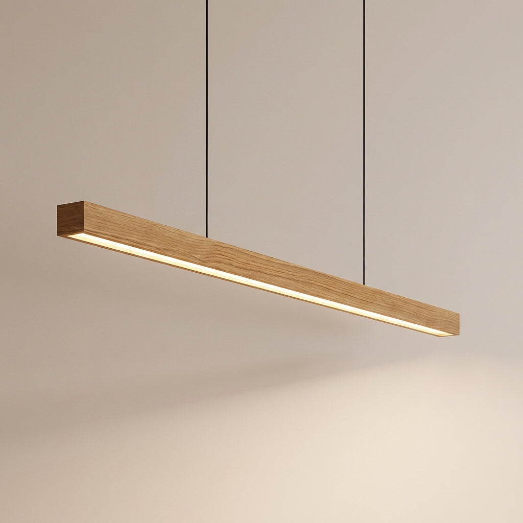 Arcwood Solid Wood Linear Pendant Lighting for Kitchen Islands and Dining Tables