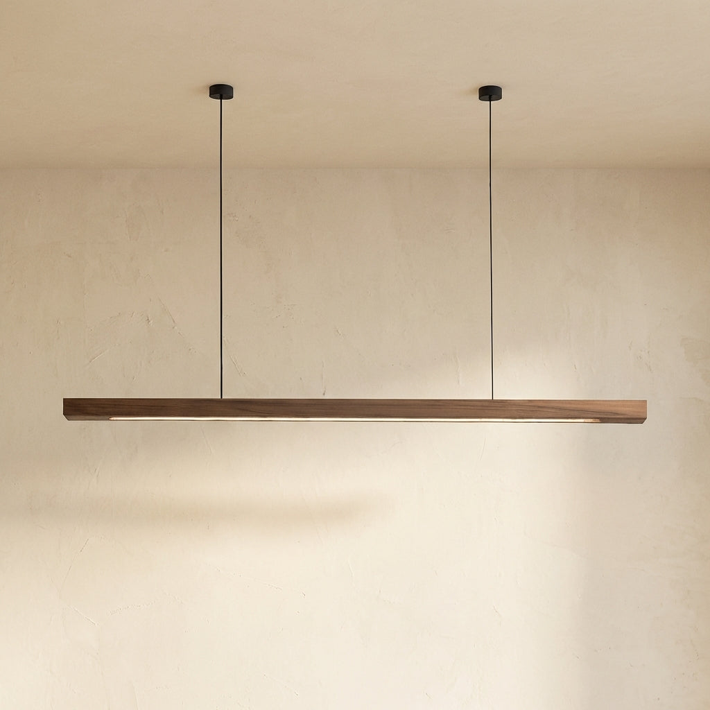 Arcwood Solid Wood Linear Pendant Lighting for Kitchen Islands and Dining Tables