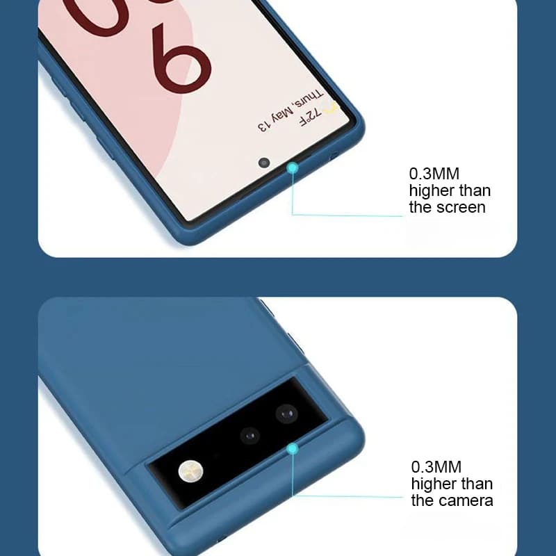 Cover in silicone soft-touch per Google Pixel — Ricarica wireless, bordi rialzati
