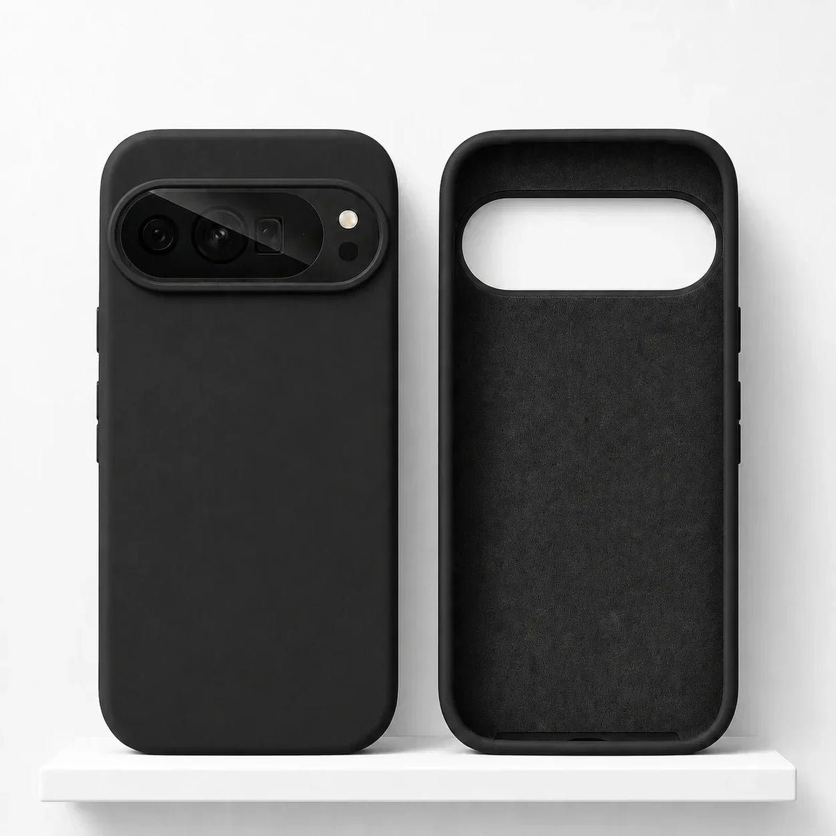 Cover in silicone soft-touch per Google Pixel — Ricarica wireless, bordi rialzati