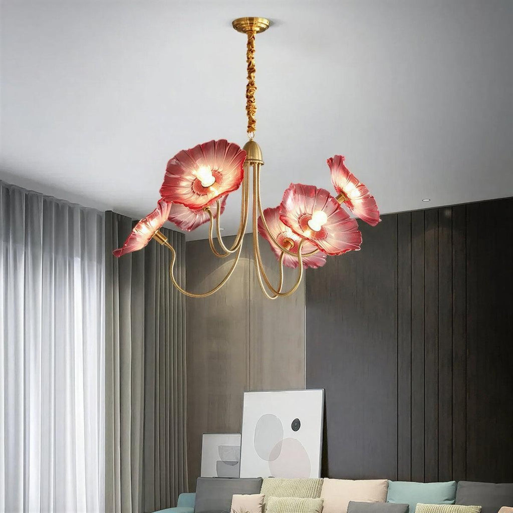 Deckenleuchte mit Lotusblatt-Glas – Moderne strukturierte Glasschirme
