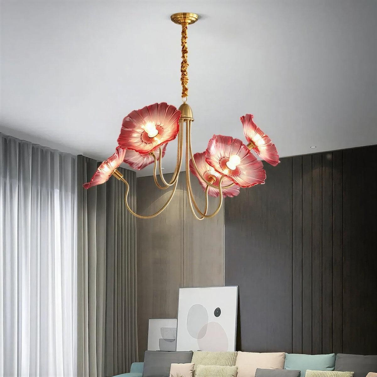 Deckenleuchte mit Lotusblatt-Glas – Moderne strukturierte Glasschirme