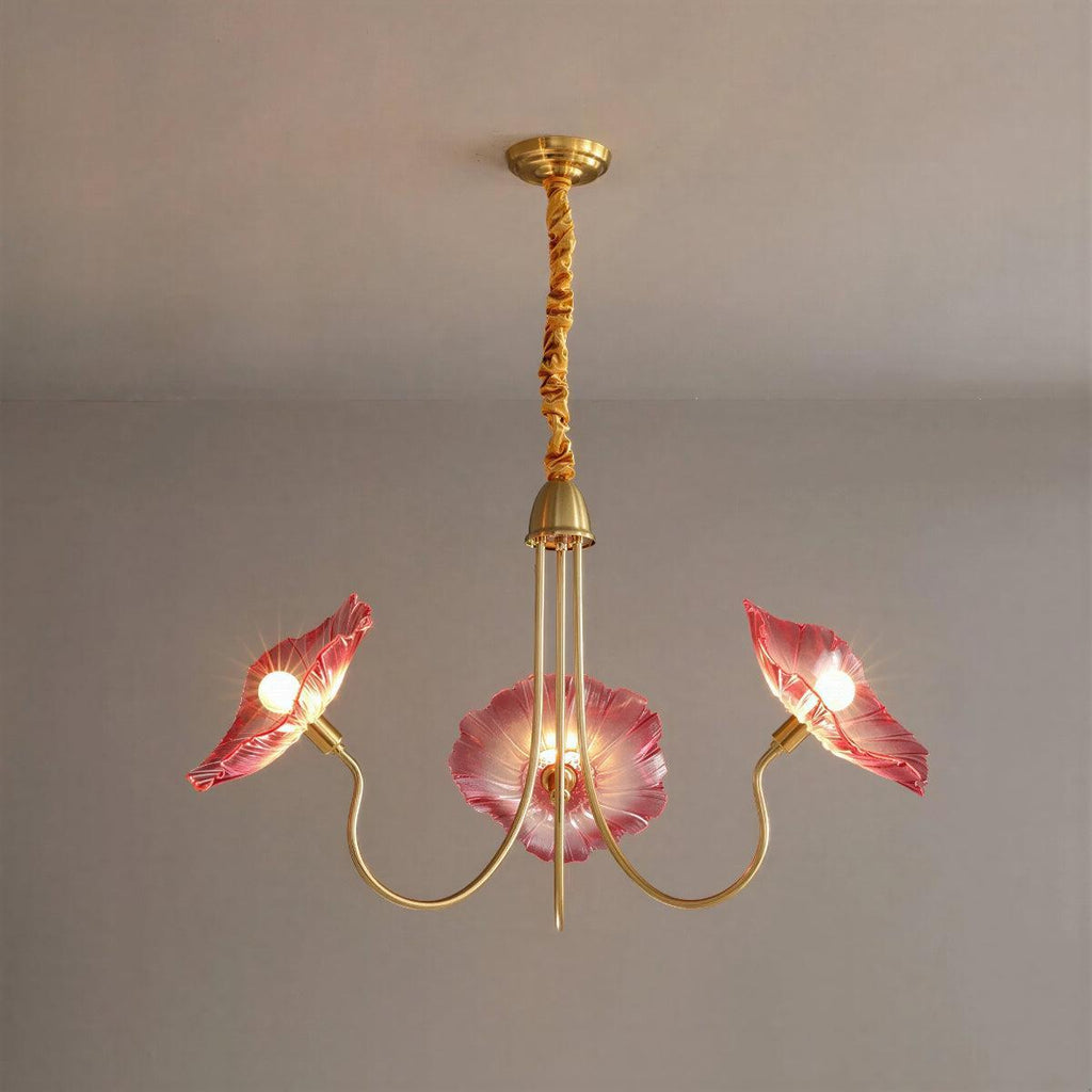 Deckenleuchte mit Lotusblatt-Glas – Moderne strukturierte Glasschirme