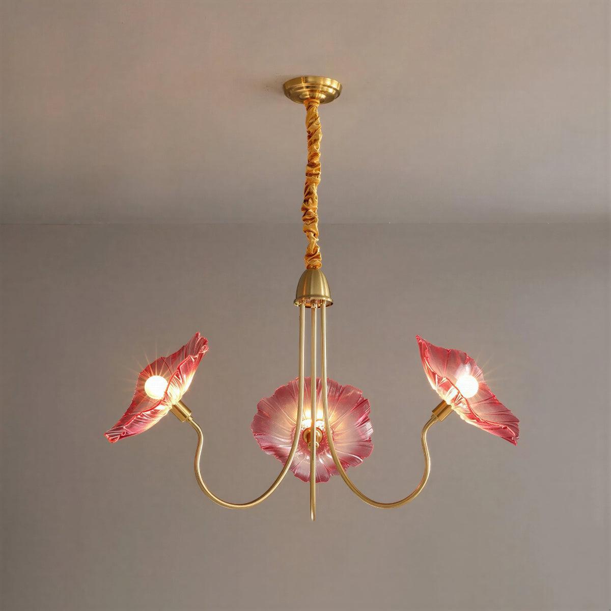 Deckenleuchte mit Lotusblatt-Glas – Moderne strukturierte Glasschirme