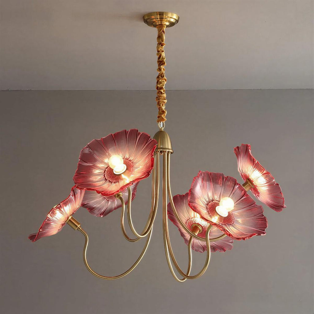 Deckenleuchte mit Lotusblatt-Glas – Moderne strukturierte Glasschirme