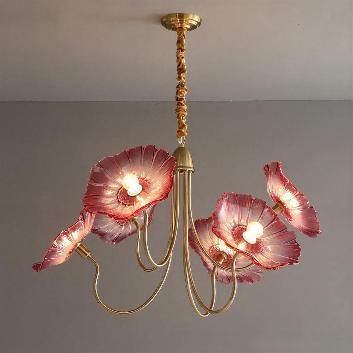 Deckenleuchte mit Lotusblatt-Glas – Moderne strukturierte Glasschirme
