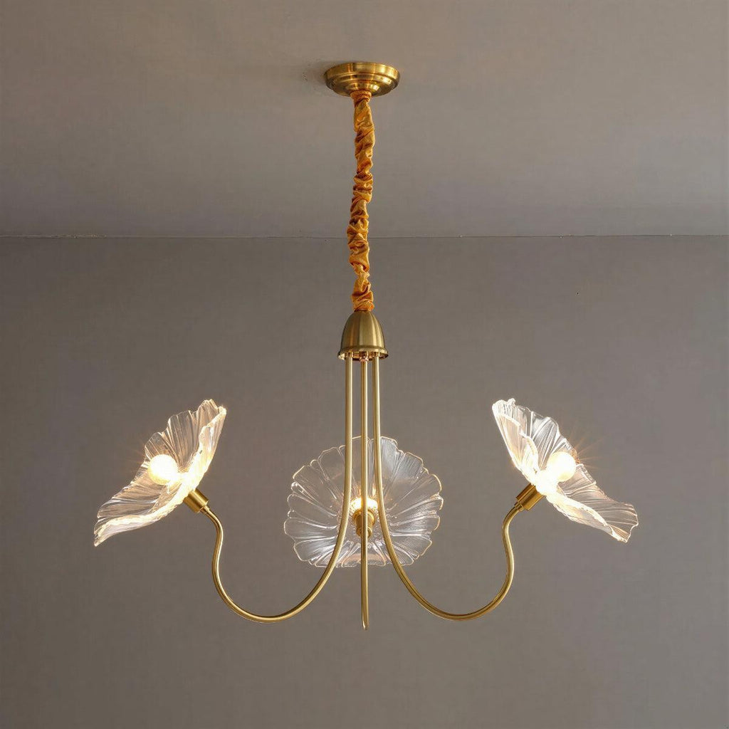 Deckenleuchte mit Lotusblatt-Glas – Moderne strukturierte Glasschirme